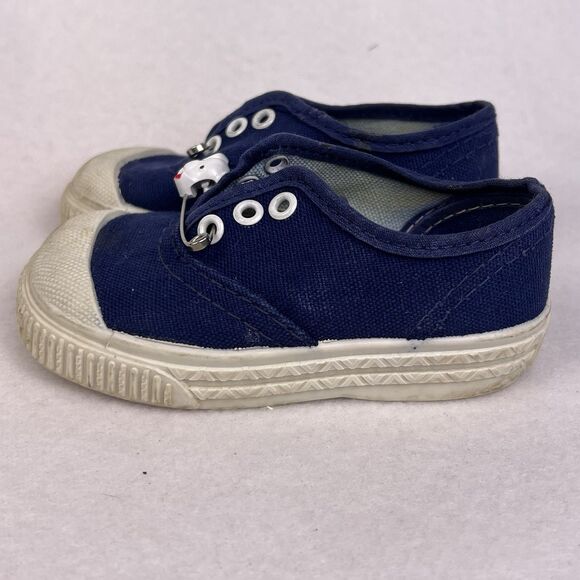 Vintage Canvas Boys Comfort Cushion Blue Sneakers Size 5 Made In USA - Picture 3 of 16